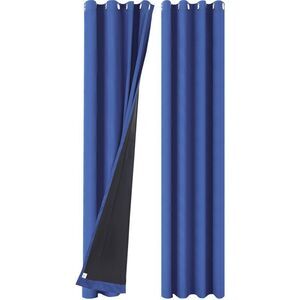 2 Panels 100% Blackout Curtains Gommet Top 52"Wx108"L Dark Blue
